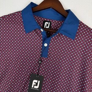 Footjoy‎ Polo Shirt Mens Large Geometric Short Sleeve Chaska Town Course Golf